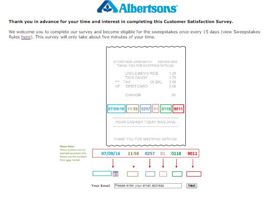 Albertsons Guest Satisfaction Survey