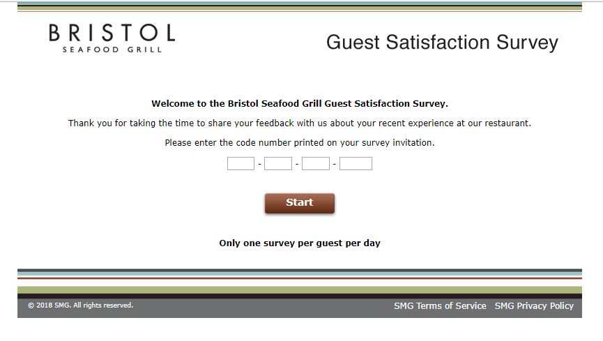Bristol Seafood Grill Guest Satisfaction Survey 