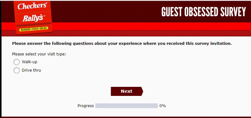 Checkers and Rally's Restaurant Feedback Survey