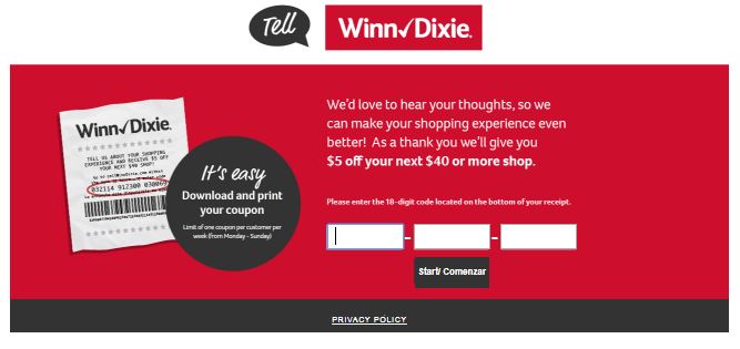 Winn-Dixie Customer Experience Survey