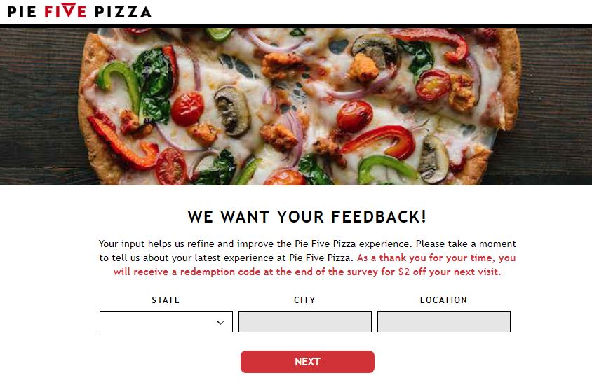 Customer Survey - Pie Five Pizza