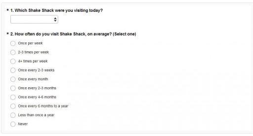 Shake Shack Guest Experience Survey