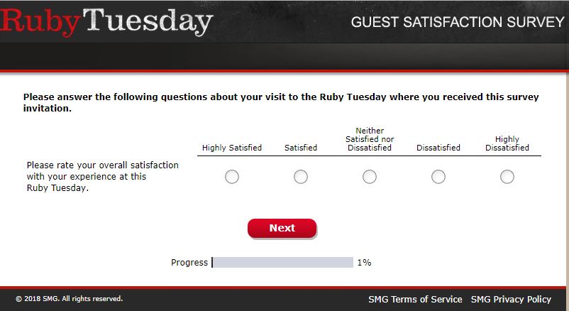 ruby tuesday survey