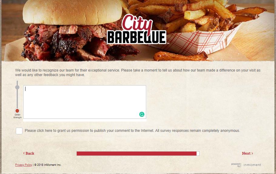 City Barbeque Customer Satisfaction Survey 
