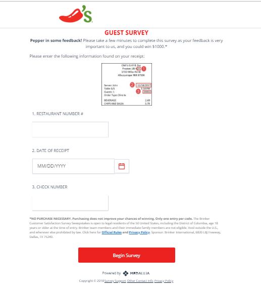 chilis survey website