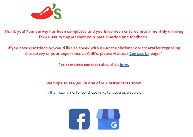 chili's survey