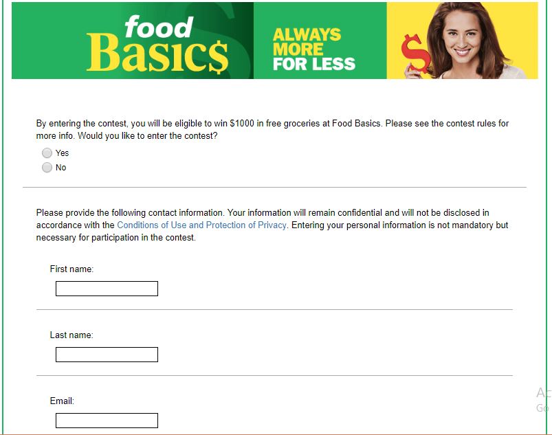 Food Basics Feedback Survey Contest 2018: Win $1000 in Gift cards ...