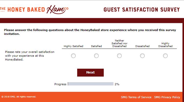 honeybaked ham customer survey