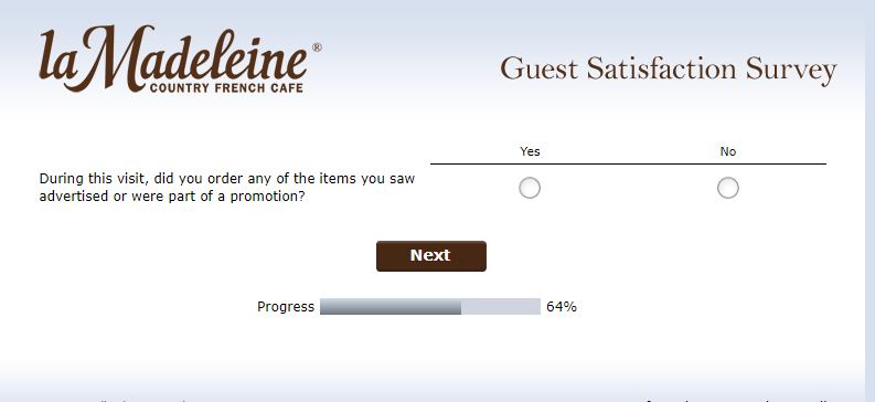la Madeleine Guest Satisfaction Survey 