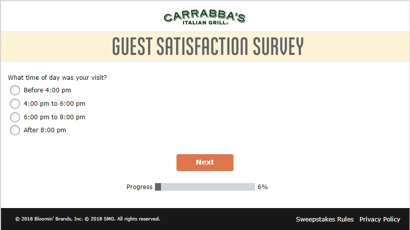 carrabba's survey