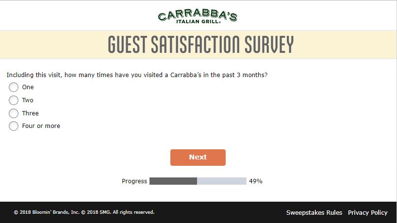 Survey - Carrabba's Italian Grill