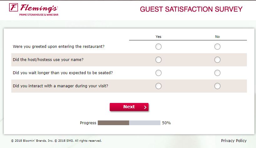 www.flemingslistens.com – Fleming's Guest Satisfaction Survey