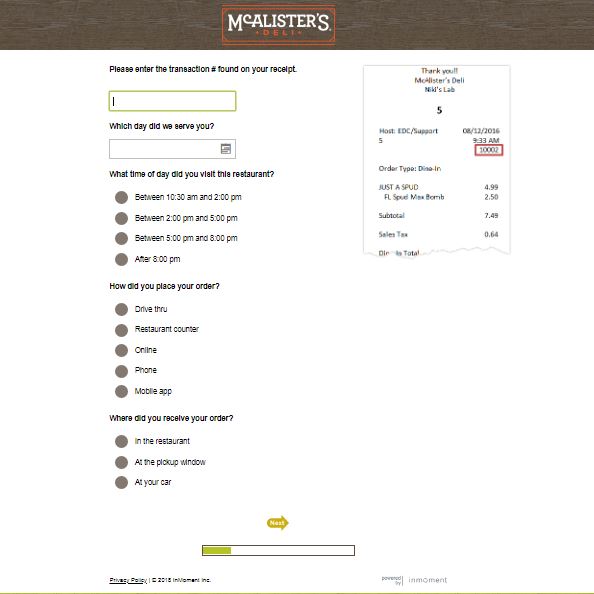 mcalister's deli survey