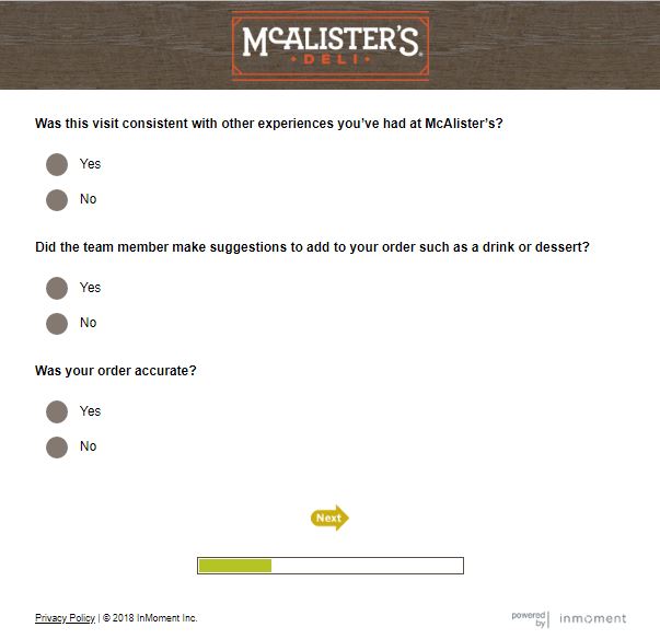 mcalister's deli feedback