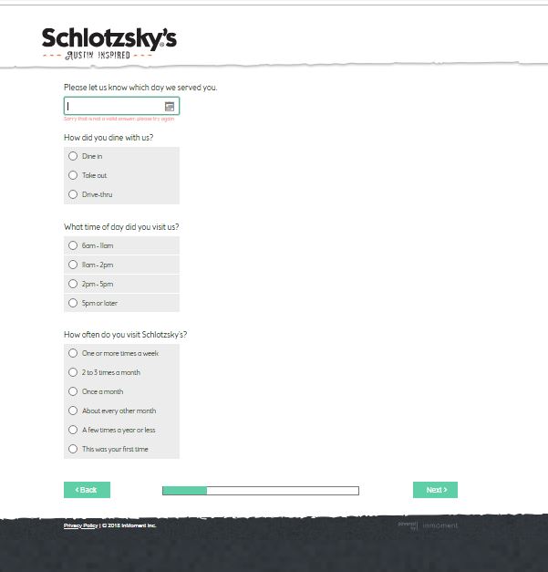 schlotzsky's customer survey