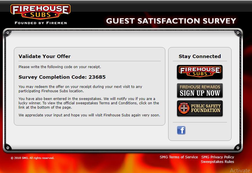 Firehouse Subs Guest Satisfaction Survey - 