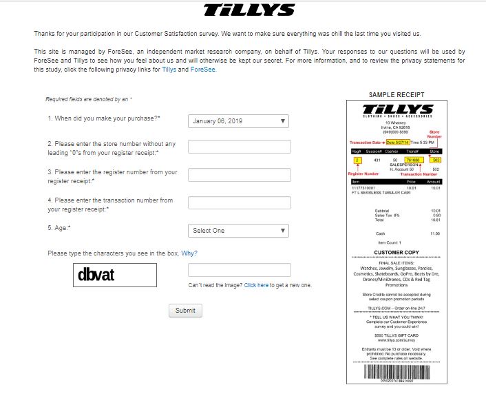 Tillys.com Customer Survey Sweepstakes: Win a $500 gift card ...