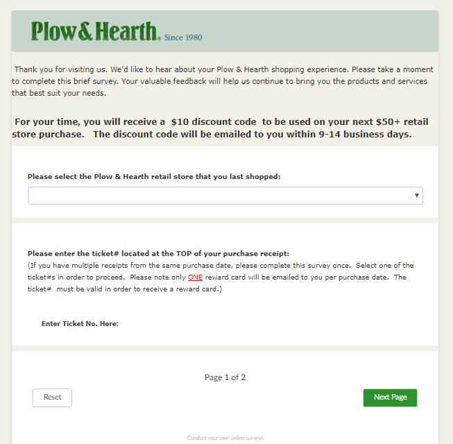 www.plowhearth.com/survey Plow & Hearth Retail Shopping ...