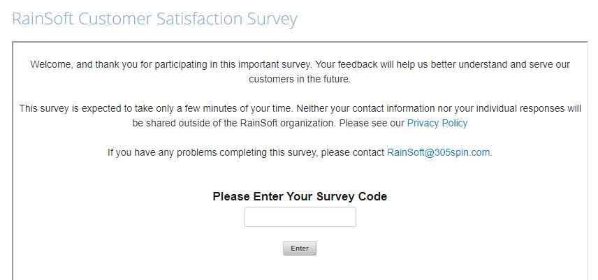 RainSoft Customer Satisfaction Survey