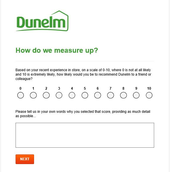 Dunelm Mill Customer Experience Survey