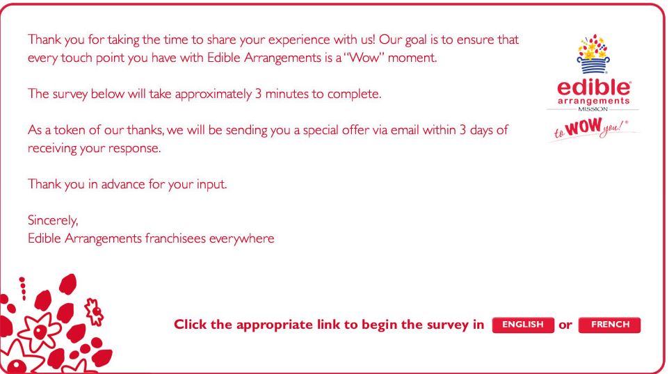 Ediblearrangements.com/wow/ - Arrangements Survey - Customer ...