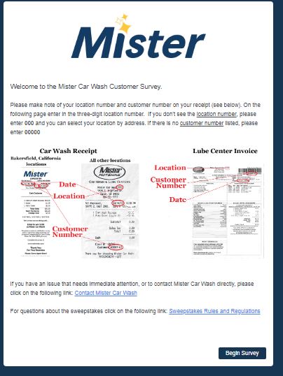 Mister Car Wash Customer Satisfaction Survey